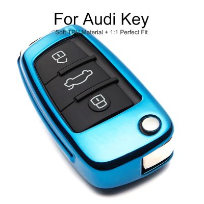 dfthrghd Tpu Car Key Cover Case For Audi A1 A2 A3 8P 8V A4 B9 A6 C6 4F RS3 TT MK1 A5 Q7 Q5 Key Protection Case Key Ring chain Styling