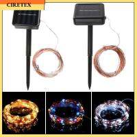 CIRETEX ลวดทองแดงสีสันสดใสโคมไฟตกแต่ง Lampu Tenaga Surya 50/100/200สาย LED