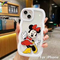 เคสโทรศัพท์การ์ตูน Mickey Mouse JieFie สำหรับ iPhone 14 Pro Max 13 Pro Max 12 Pro Max 11 Pro Max 6 6S Plus 7 8 Plus XR X XS Max เคสโทรศัพท์ขอบคลื่นมินนี่มิกกี้เคสคู่น่ารัก