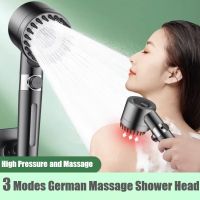 German Massage Shower 3 Mode Saving Pressure Adjustable Filter Rainfall Faucet Supplies