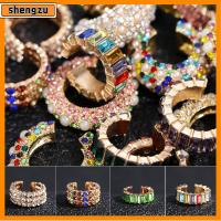 SHENGZU ของขวัญแฟชั่น ผู้หญิง ไม่มีต่างหูเจาะ เครื่องประดับ ไม่เจาะ ต่างหู CZ Cuff ที่ครอบหู Cubic Zirconia รูปตัว C คำแถลง