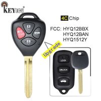 KEYECU 315Mhz ชิป4C FCC: HYQ12X HYQ12BAN HYQ1512Y ที่ห้อยกุญแจรถรีโมทฝาพับที่ปรับปรุงแล้วสำหรับ Toyota Avalon 1998-2004