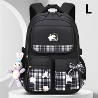 2023 New Bowknot Schoolbag For Teenage Girls High Capacity Orthopedic Backpack  With Cartoon Pendant School Bags 2 Size Satchel