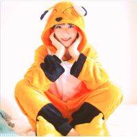 利 สุนัขจิ้งจอกการ์ตูนสักหลาดชุดนอนสัตว์ชุด U Nisex ผู้ใหญ่ฮาโลวีน Kigurumi คอสเพลย์ชุดนอนชุดนอน