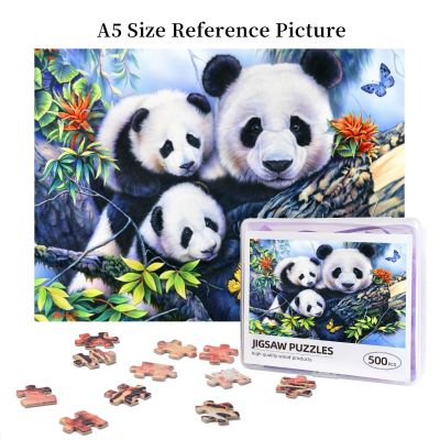 Panda Family Wooden Jigsaw Puzzle 500 Pieces Educational Toy Painting Art Decor Decompression toys 500pcs