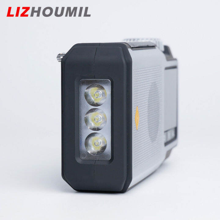 lizhoumil-วิทยุฉุกเฉิน3โหมดชาร์จ5000mah-am-fm-wb-วิทยุติดรถยนต์พร้อมไฟอ่านหนังสือชาร์จพลังงานแสงอาทิตย์มือหมุน