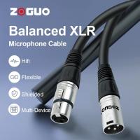 【YF】 ZOGUO XLR Microphone Cable connector 3 pin Male to Female  Mixer Audio RCA HiFi cavo microfono Mic speaker Amplifier Black