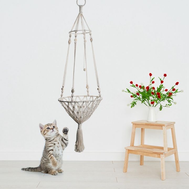 เปลแขวนสไตล์โบโฮสําหรับแมว-macrame-boho