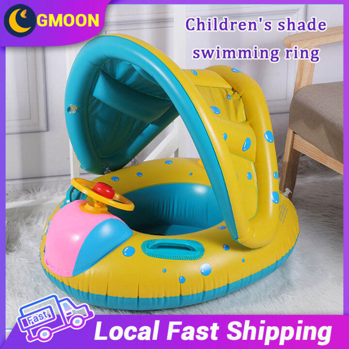 Inflatable Baby Swimming Pool Floats With Removable Sun Protection ...