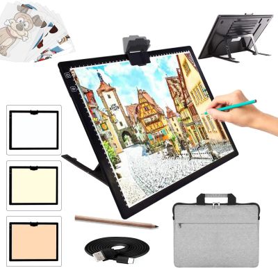 【YF】 A3 Light Pad Wireless Battery Powered Box 3 Colors and 6 Levels of Brightness Board for TracingSketching