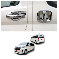 พร้อมส่ง!! ถาดรองมือเปิดประตู เบ๊ามือเปิด ครอบมือจับ โครเมียม จำนวน 6ชิ้น TOYOTA Hiace ปี 2019-2020 โตโยต้า ไฮแอค ไฮแอก คอมมูเตอร์ Door Handle 6 PCS. กันสาด