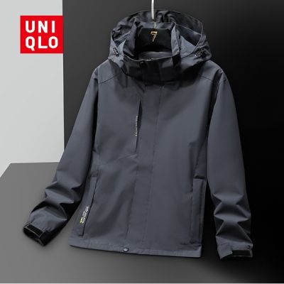UNIQLO เสื้อแจ็กเก็ตกันฝน แบบนิ่ม ทรงหลวม กันน้ํา ขนาดใหญ่ คุณภาพสูง สําหรับผู้ชาย 2022 ไซซ์ L - 7XL
