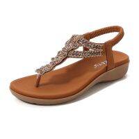 In the summer of 2023 new Europe and States to restore ancient ways diamond beads soft comfortable holiday beach sand wedge sandals women