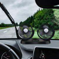 Homyl Universal Car Fan USB Double Headed Rotating Cooler สำหรับแดชบอร์ด Summer