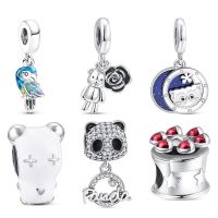 2022 New Panda Parrot Bears pendants charms Bead Fit Pandoraer Pendant Charm 925 Silver Original Bracelet Trinket DIY Jewelry