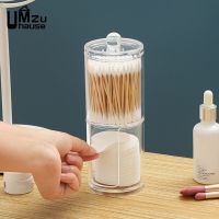 Swabs Makeup Cotton Storage Boxes Cosmetic Pads Cotton Balls Dental Floss Dispenser Case Tips Holder with Lid Bathroom Organizer