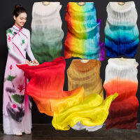 Promotion Wholesale 1 Pair Real Silk Belly Dance Veils Classic Size Bamboo Fan Veil Dancer Preformance Show Props Customized