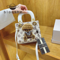 top●Blonshe Handbag Women 2022 New Design Korean Style Top Handle Bag Luxury Tote bag Sling Bag For Women PU Printing Leather Beg Tangan Wanita Murah Handbag 042704