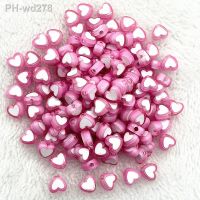 New 50pcs/lot 8x4mm Love Acrylic Bead Loose Spacer Beads for Jewelry Making DIY Handmade Clothing Accessories