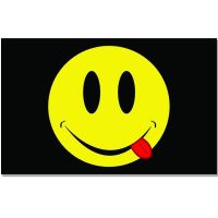 BLACK SMILEY FACE Flag 2x3FT/3x5FT/4X6FT Banner 100D 60X90CM/150X90CM/120X140CM Polyester Brass Grommets Custom Flag