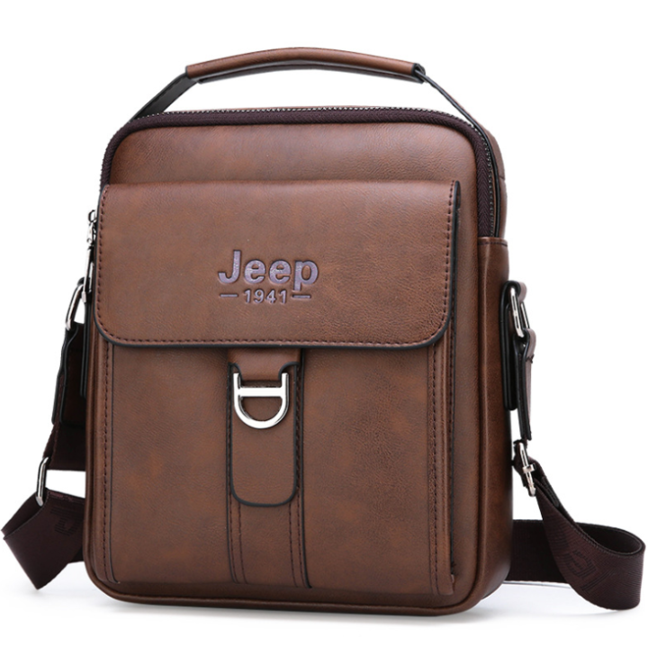 jeep-กระเป๋าใส่เอกสารหนังผู้ชาย-กระเป๋าสะพายไหล่วินเทจกระเป๋าถือกระเป๋าสะพายพาดลำตัวแบบลำลองใส่ไอแพด