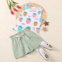 Infant Baby Girls Fruit Print Clothes Sleeveless Cartoon T-Shirt Tank Top + Shorts Toddler Casual Outwear 2pcs Outfits Set  by Hs2023