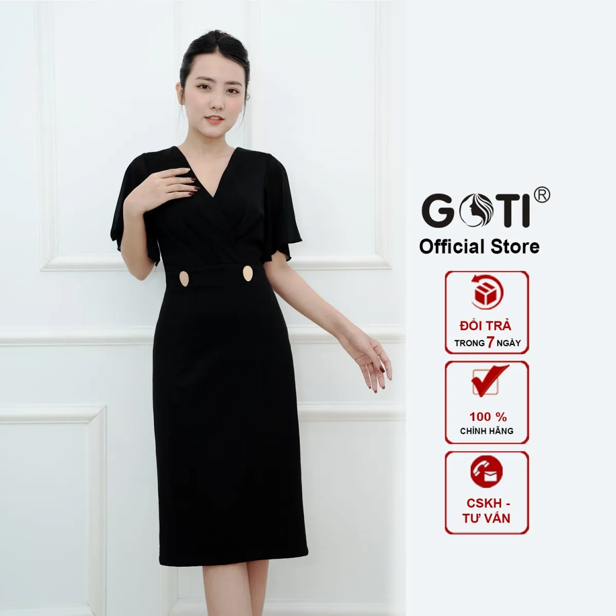 GOTI – Đầm Suông Ôm Size Lớn Phối Voan Đính Kim Sa Kiểu Đầm Trung ...