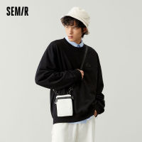 Semir เสื้อสเวตเตอร์ผู้ชายฤดูใบไม้ร่วง2021ใหม่ขนาดใหญ่แฟชั่นคอกลมเสื้อสวมหัวเรียบง่ายชุดคู่รักพื้นฐาน