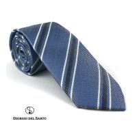 Giorgio Del Sarto Necktie 7.5 cm Blue Fabric Texture เนคไทสีฟ้ามีเท็กเจอร์