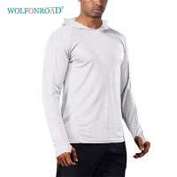 ✔∈♚  WOLFONROAD Quick Dry Men  39;s UPF 50  Long Sleeve T Shirts Sun/UV Protection Outdoor Hiking T Shirt Sunscreen Shirts Tops W/ Hoodie