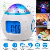 2-inch Led Star Sky Projection Lamp Alarm Clock Thermometer Calendar With Music Function Children Birthday Gift