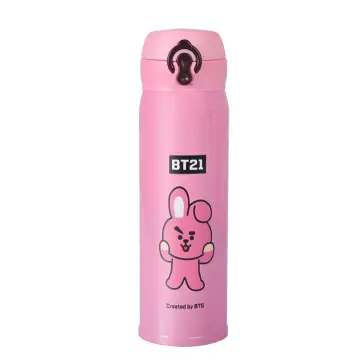 Kawaii Cartoon Bts 500ML Water Bottle Thermos Flask Outdoor Travel Portable  Leakproof Cold Drink Cups Tableware