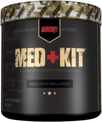 REDCON1 Med Kit (60 servings)- Health And Wellness, All In One MultiVitamin Kit, Vitamin C, Vitamin B, Fish Oil, Antioxidants for Immune Support, Fish Oil, Milk Thistle วิตามินรวม