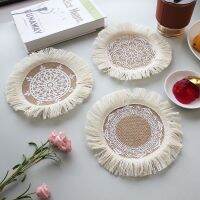 44Nordic ตาราง Retro ทอ Placemat พู่ความร้อนฉนวนกันความร้อน Coasters ตกแต่งถ้วยกาแฟเสื่อ