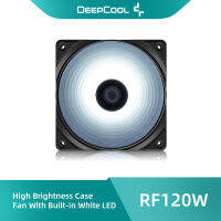 Deepcool RF120W ความสว่างสูงกรณีพัดลมแสงสีเดียวคอมพิวเตอร์พัดลม12เซนติเมตร LED สีขาวพัดลมซีพียูฮีทซิงค์ที่อยู่อาศัยพัดลม