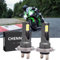 New หลอดไฟหน้า LED H7 6000 K สําหรับ Kawasaki Zx10R Ninja 636 Zx6R 300 2 ชิ้น