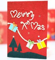 การ์ด Merry Xmas กล่องของขวัญ ลายต้นคริสต์มาส Handmade (ขนาด L) diy แฮนด์เมด การ์ด ของขวัญ