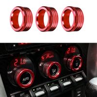 3Pcs Car Center Console Air AC Knob Volume Rings Trim Cover Button for Subaru BRZ Toyota 86 GT86 2013-2020 Kits Blue