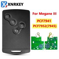 PCF7941กุญแจรีโมตสมาร์ทการ์ดมีปุ่มกด XNRKEY 4ชิป PCF7952 433Mhz สำหรับกุญแจรถฟลูเอ็นซ์น่าดึงดูด Renault Megane 3 Laguna 3