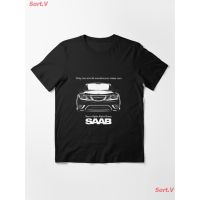 CAR SAAB - Sierra Alpha Bravo In Black Essential T-Shirt เสื้อยืดพิมพ์ลาย เสื้อยืดโลโก้รถ  ZZ5X