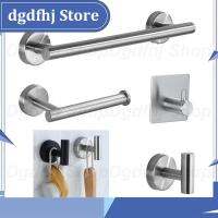 Dgdfhj Shop Silver Black Robe Hook Towel Rails Bar Rack Shelf Tissue Paper Holder Stainless Steel Bathroom Hardware Set drill Accessories