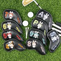 “：】、‘ Golf Head Covers Easy On Off Cute Bunny Design Iron And Wedge Golf Driver Headcover 9Pcs Golf Iron Covers Set Golf Club Head