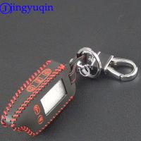 dfgvedvg jingyuqin Hand-stitched leather 5 Buttons Remote Cover Case For Tomahawk TW9010 TW9030 Two Way Alarm System LCD Keychain