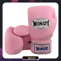 Windy boxing gloves BGVH Pink (8,10,12,14 oz) genuine leather วินดี้ นวมซ้อมชกมวย สีชมพู ผลิตจากหนังเเท้จากโรงงานวินดี้