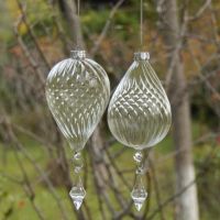 Striped glass Christmas balls Christmas tree decorations Glass crafts Kindergarten glass pendants