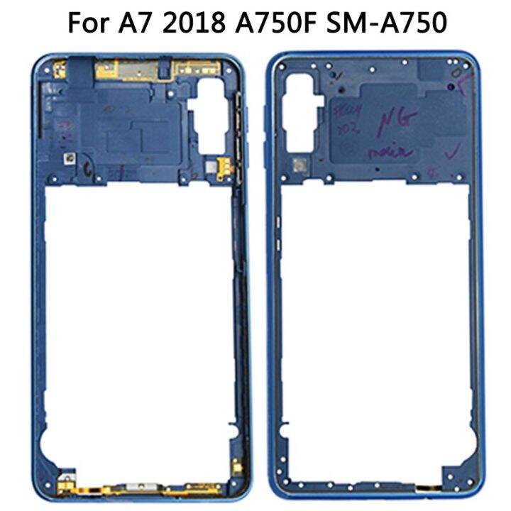 กรอบกลาง-a750สำหรับ-samsung-galaxy-a7-a750f-sm-a750แผงกรอบกลางด้านหลังแผงเคสพลาสติกที่อยู่อาศัยอะไหล่ทดแทนแผง