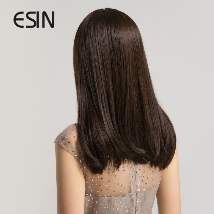 esin-synthetic-dark-brown-medium-long-straight-wig-with-bangs-daily-natural-wigs-for-women-heat-resistant-hair