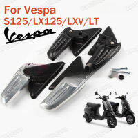 Hardingsun ที่วางเท้าที่พักเท้าด้านหลัง1คู่พร้อมน็อตยึดสีดำเงินสำหรับ Vespa S125, Lx125, LT, LXV