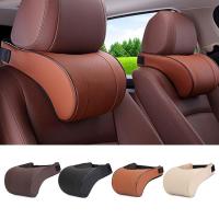 PU Leather Auto Car Neck Pillow Memory Foam Neck Rest Seat Headrest Pillow Support Kids Adults Headrest Cushion Car Accessories Seat Cushions