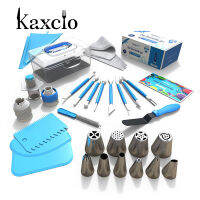 Kaxcio 34PCS Bakingเครื่องมืออุปกรณ์เสริมวัสดุตกแต่งเค้กชุด10รัสเซียและกรวยหัวบีบไอซ์ซิ่ง2 Couplers, 2 Reusable &amp; 6ทิ้งถุงบีบ,8ชุดเครื่องมือ,เครื่องขูดและโบนัสรายการ